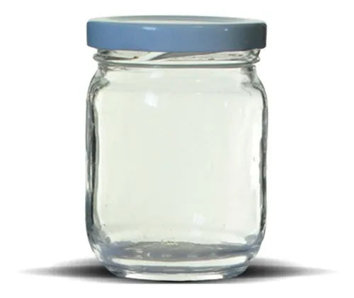 24 Potes De Vidro 200ml Com Tampas Metálicas E Lacres Cor Branco