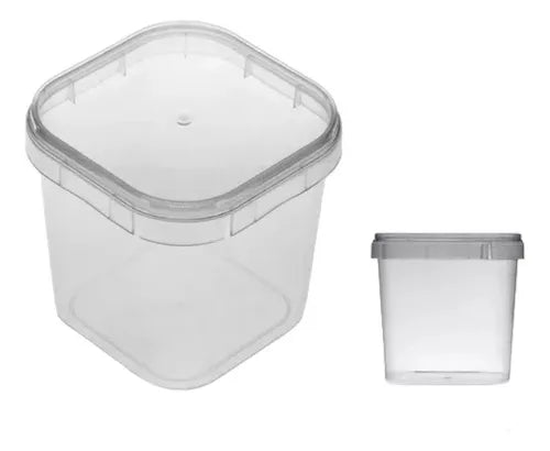 100un Pote Com Lacre Tampa Descartável 220ml Plastilani Bolo Transparente