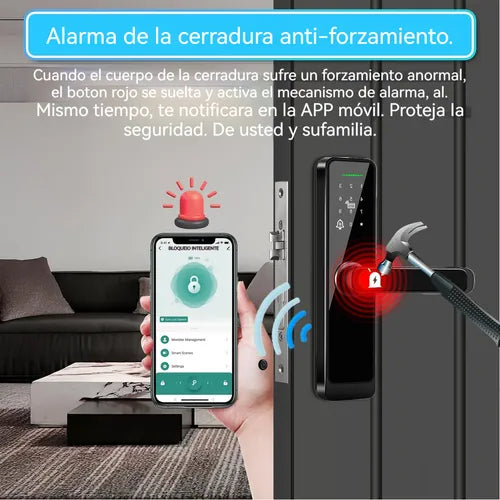 Fechadura Digital Biométrica Luczeng , 5 Em 1 Inteligente Fechadura Eletronica Com Tuya Wi-fi, Touch Screen Fechadura Digital - Abertura Via Biometria, Senha Numérica, Cartão Ic, Chave E App