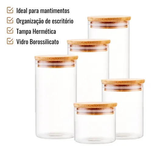 Conjunto Potes Herméticos Vidro Borossilicato 2 Unidades