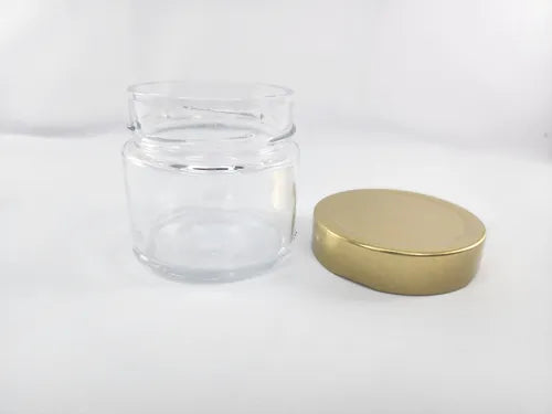 24 Potes De Vidro Pianezza 210ml C/ Tampa Metálica Para Vela Cor Dourado