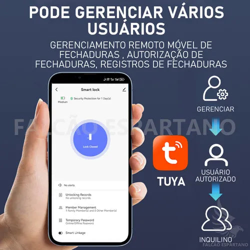 Fechadura Digital Eletrônica Biométrica Senha Tag App Wifi