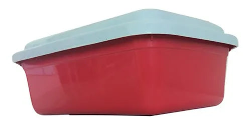 Kit 10 Potes De Mantimentos Vasilhas Plásticas Retangular Cor Vermelho