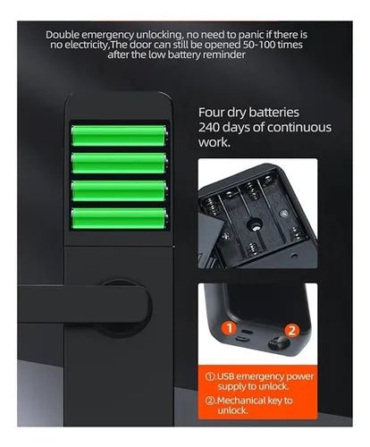 Fechadura Digital Biométrica C/ App Cartão E Wifi Com Senha