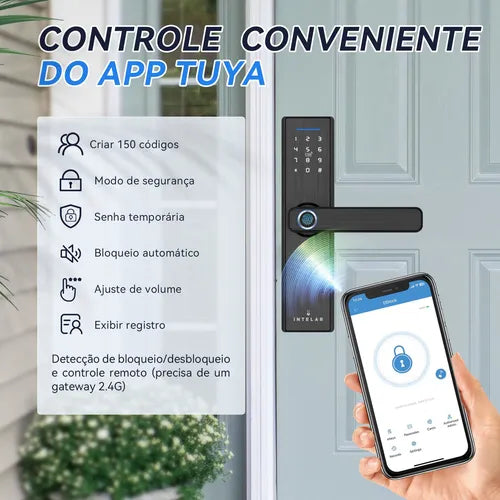 Fechadura Biométrica Eletronica Digital Touch Card Senha App