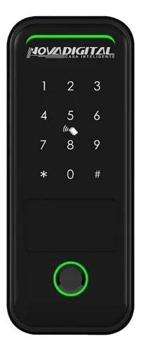 Fechadura Inteligente Eletrônica de Sobrepor Wi-fi Novadigital SM-07 Com Biometria Sem Maçaneta Cor Preto