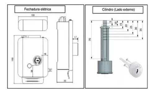 Fechadura Elétrica Soprano Portão Inox 12v Com Botão