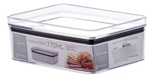 Kit 4 Potes Hermético Lumini Retangular 770ml
