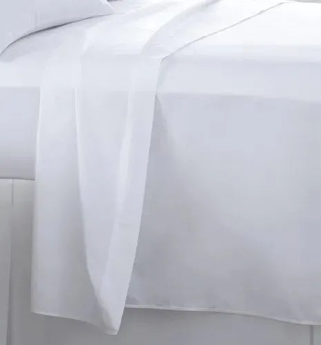 Lençol plano Lar Textil Lençol sem elástico solteiro casal hospital presídio hotel solteiro cor branco 150 fios