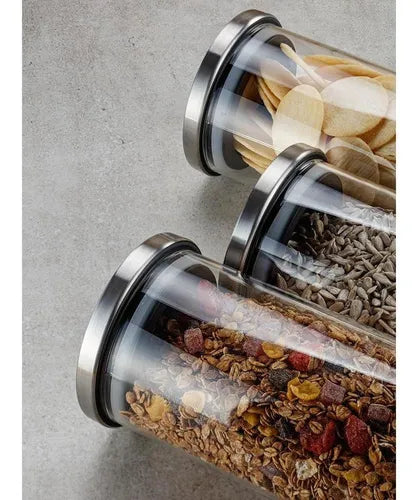 Conjunto 4 Potes Herméticos De Vidro Tampa Inox Electrolux