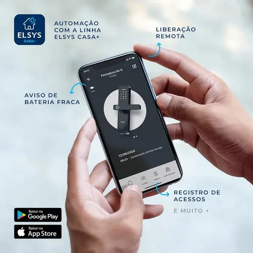 Fechadura Digital C/ Biometria E Wi-fi Smart De4000b Elsys