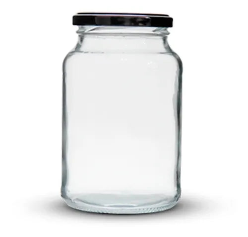 15 Potes Conserva 600ml De Vidro Com Tampa Metálica E Lacres Cor Preto