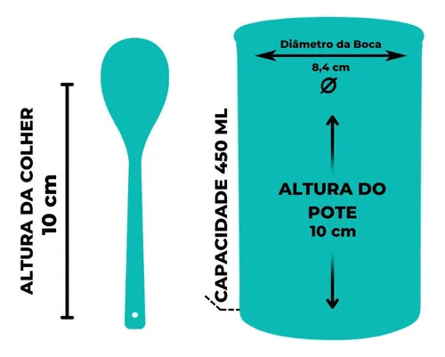 Pote De Vidro Redondo Tampa Bambu Hermético Com Colher 450ml Casambiente