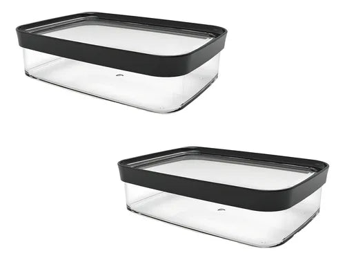 Kit De 02 Porta Frios Alimentos Transparente Hermético