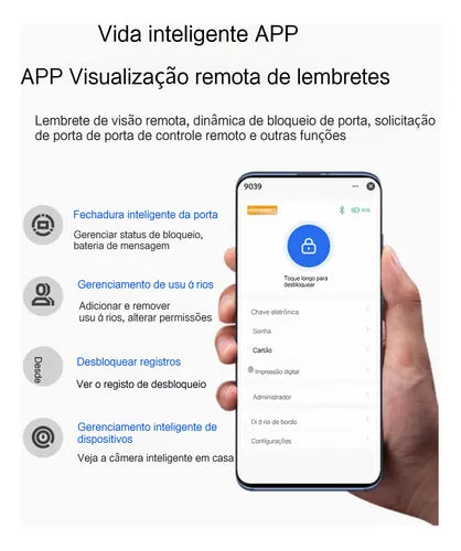 Fechadura Eletrônica Digital Inteligente Biométrica Senha