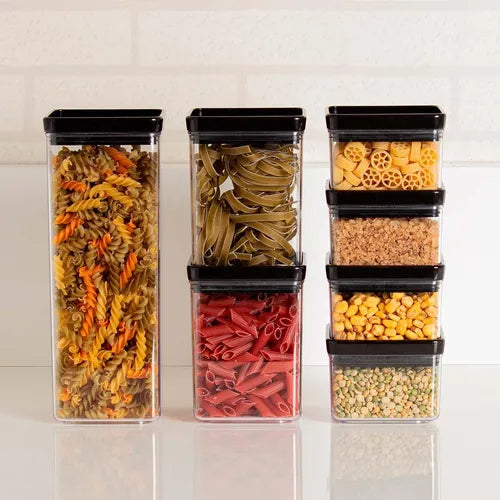 Kit Potes Organizador Mantimentos Hermético Quadrado 7
