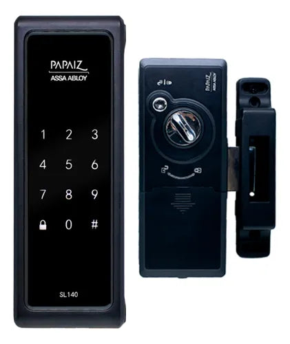 Fechadura Eletrônica Papaiz Sobrepor Preta Sl140 Senha Painel Touch