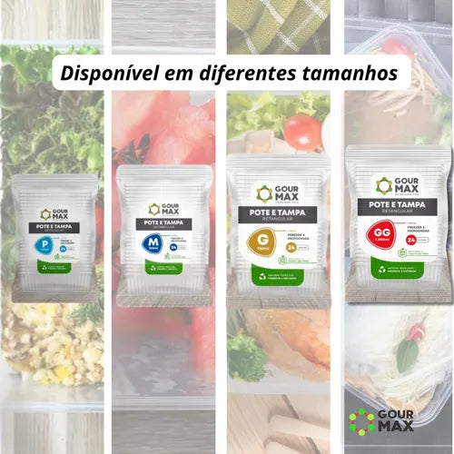 Marmitas Descartaveis Com Tampa Freezer 1l 24un Pote Fitness