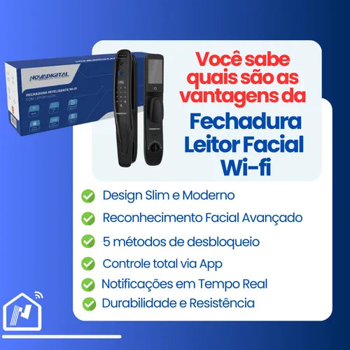 Fechadura Inteligente Leitura Facial Biometria Novadigital