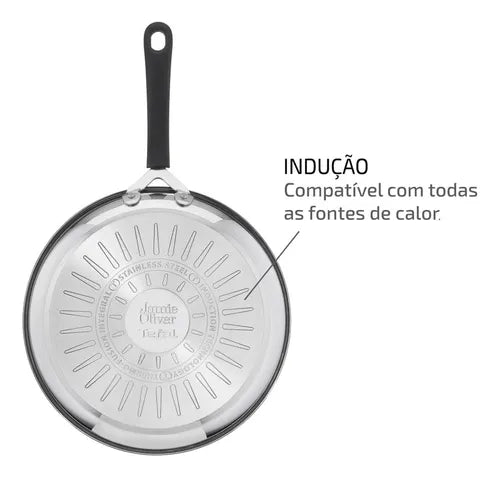 Frigideira Aço Inox Com Indução Tefal Jamie Oliver 28cm