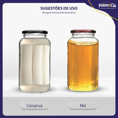 15 Potes De Vidro 800ml Az 500 Com Tampas Metálicas E Lacres Cor Amarelo Xadrez