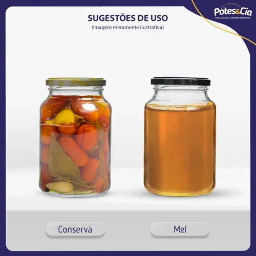 15 Potes De Vidro Conserva 600ml + Tampas Metálicas E Lacres Cor Rosê Gold