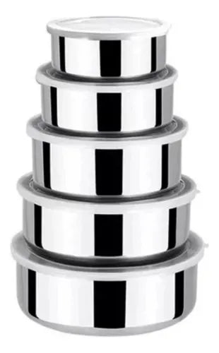 Conjunto de Potes de inox kit 5 Top Chef