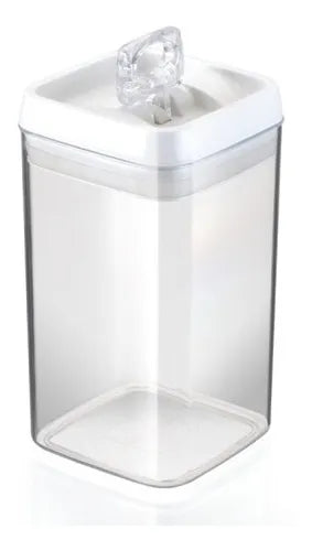 6 Potes Mantimentos Acrílico Quadrado 2,3 L Organiza Grande