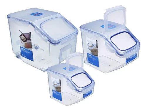 Kit 3 Porta Mantimentos Hermético Lock&lock 2,5l + 5l + 12l
