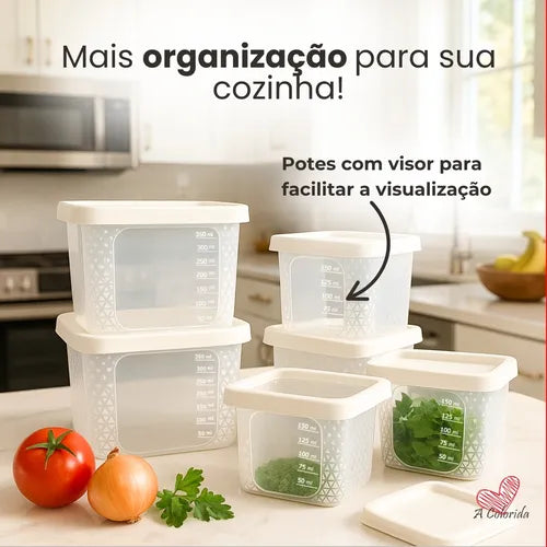 Kit Potes Alimentos Mantimentos Jogo Conjunto Plastico 11 Un