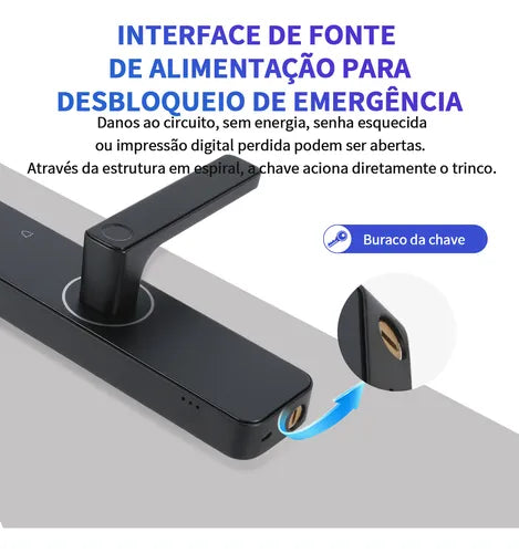 Fechadura Eletrônica Digital Com Biometria Senha Câmera App