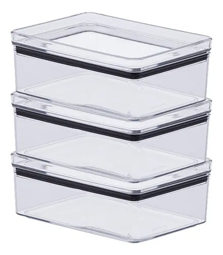 Pote, Porta-frios, Hermético, Lumini, 770ml Kit C/ 3 Unds Cor Cristal