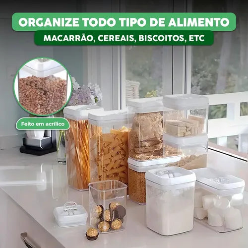 2 Potes Herméticos Organizar Alimentos Cozinha Grandes Luxo