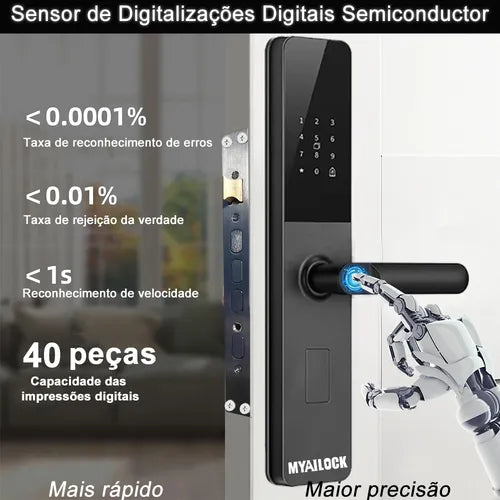 Fechadura Eletronica Digital Biometria Senha Wifi+bluetooth