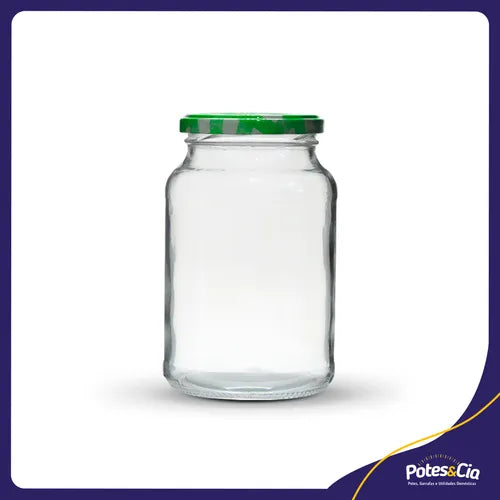 15 Potes De Vidro Conserva 600ml + Tampas Metálicas E Lacres Cor Verde Xadrez