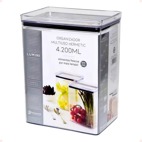Organizador Multiuso Hermético 4200ml Alimentos Grão Lumini