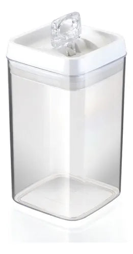 Pote Hermético Quadrado Acrílico Grande 2,3 Lts Bem Vedado Cor Transparente