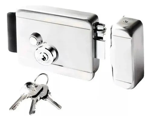 Fechadura Elétrica Soprano Portão Inox 12v Com Botão