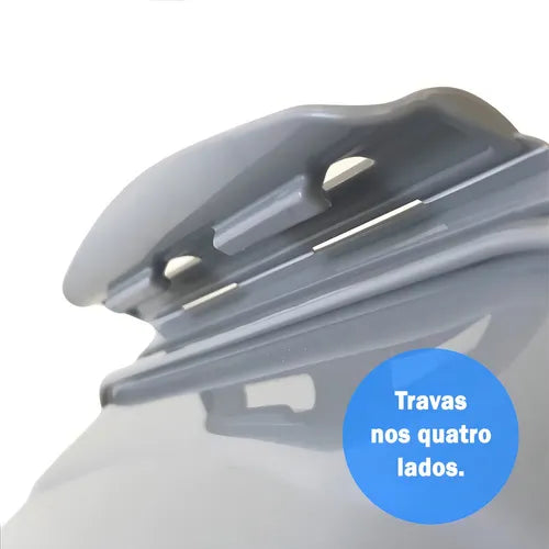 Kit com 2 marmitas 100% hermética com travas não vaza Bpa free cor cinza Lig Brin