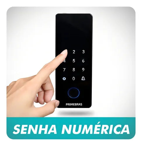 Fechadura Digital Biométrica Primebras Madeira Eletronica 4 Pilhas Aa