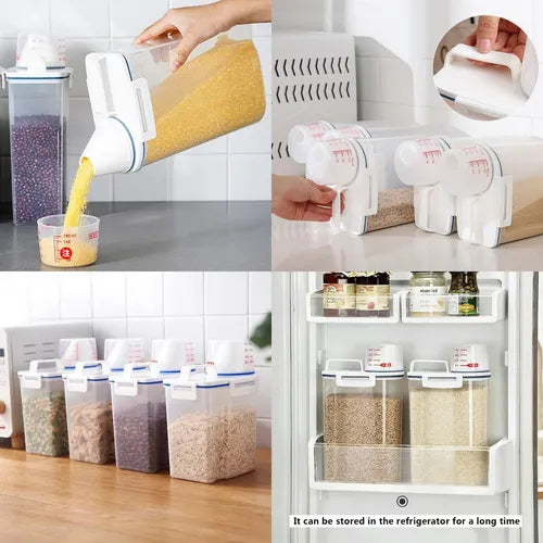 Pote C/ Medidor 1.5 L Cereal Ração Grãos Hermético Dispenser
