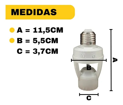 Sensor De Presença Com Fotocélula Para Lâmpada Soquete E27