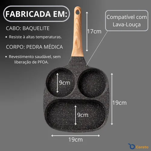 Frigideira Cerâmica Antiaderente 3 Em 1 Corato