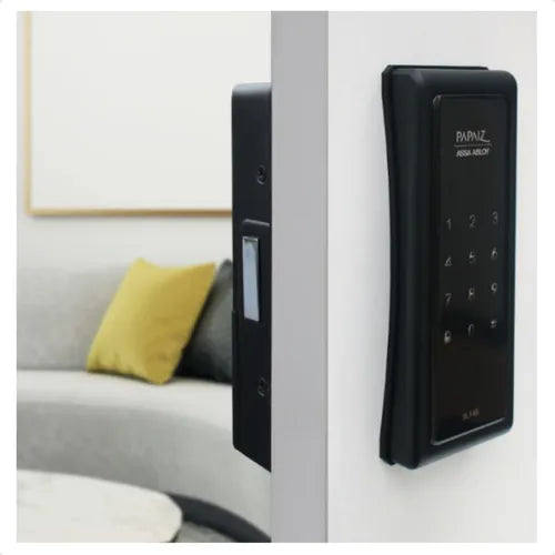 Fechadura Eletrônica Papaiz Sobrepor Preta Sl140 Senha Painel Touch