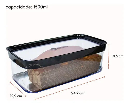 Kit 2 Potes Porta Bolo Bolachas Acrílico Hermético Com Tampa