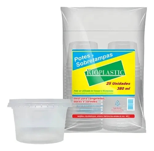 Pote Redondo 380ml Pacote C 25un Rioplastic