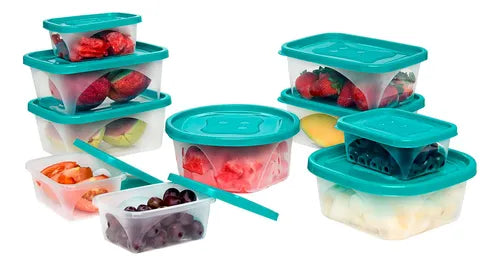 Kit Pote Mantimentos Plastico Jogo Com 10 Peças Alimentos