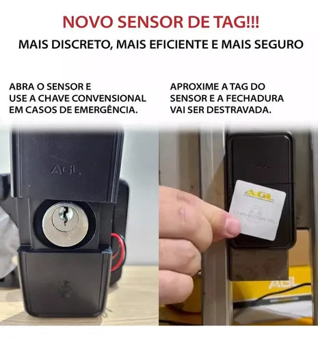 AGL Ultramagic Cor Preto Acabamento Tinta Eletrostática Direção da fechadura Direita/Esquerda