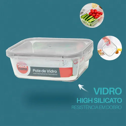 Pote De Vidro Marmita Hermético Mantimentos Cozinha 1 Litro Cor Transparente