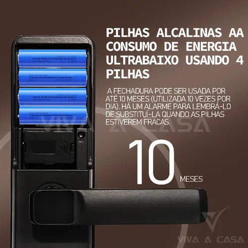 Fechadura Eletrônica Biométrica Inteligente Tuya Com Câmera